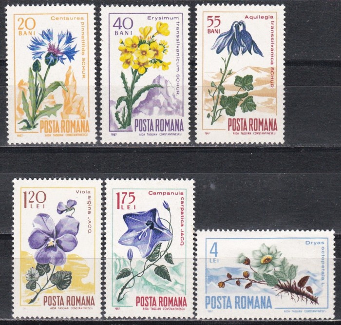 Rom&acirc;nia 1967, LP 649 - Flora carpatina, MNH