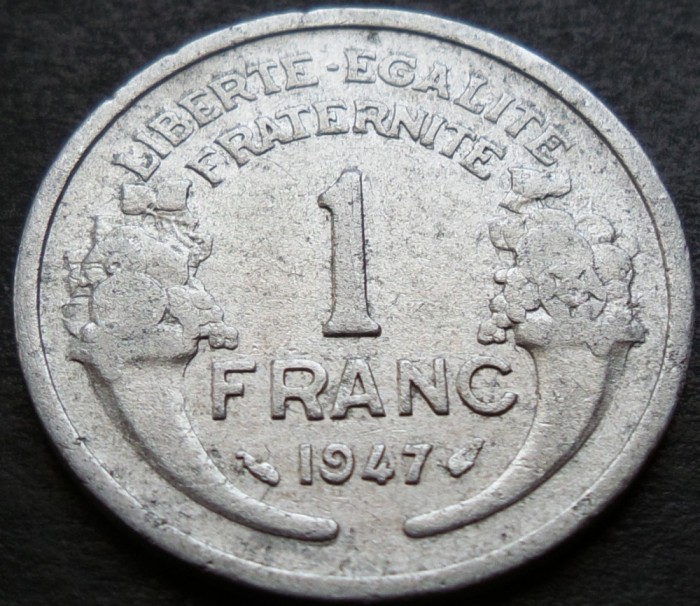 Moneda istorica 1 FRANC - FRANTA, anul 1947 *cod 3163