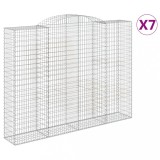 Cumpara ieftin Cosuri gabion arcuite, 7 buc, 300x50x220/240cm, fier galvanizat