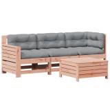 Set mobilier de gradina cu perne, 4 piese, lemn masiv douglas