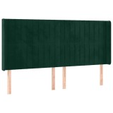 Cumpara ieftin Tablie pat cu aripioare verde inchis 183x16x118/128 cm catifea