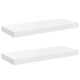 Cumpara ieftin Rafturi de perete, 2 buc., alb extralucios, 60x23,5x3,8 cm, MDF