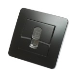 Priza internet RJ45 neagra incastrata PC 80x80mm
