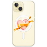 Husa personalizata apple iphone 14, magsafe, pink heart