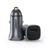 Ugreen - Car Charger CD130 (40858) - Fast Charge, Type-C, USB, 30W, 5V/3A, PD3.0 - Black