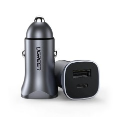 Incarcator auto bricheta USB, tip C Ugreen, 30W, negru, 40858 foto