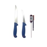 Cumpara ieftin Set 2 cutite profesionale de macelarie + termometru alimentar cu tija metalica