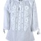 Bluza tip ie dama B23, alb optic/argintiu antichizat , marimea 3XL