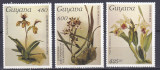 DB1 Flora Orhidee 1987 Guyana 3 v. MNH