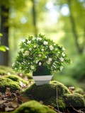 Copăcel decorativ artificial 25 cm cu flori albe