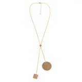 Colier auriu cu pandantive metalice texturate