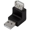 Adaptor USB 2.0 Unghi LogiLink, USB A Tata - USB A Mama, Negru