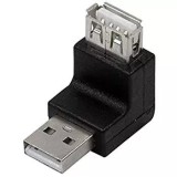 Adaptor USB 2.0 Unghi LogiLink, USB A Tata - USB A Mama, Negru