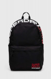 Superdry rucsac femei, culoarea negru, mare, cu imprimeu