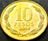 Moneda exotica 10 PESOS - CHILE, anul 2008 * cod 829 = A.UNC, America Centrala si de Sud