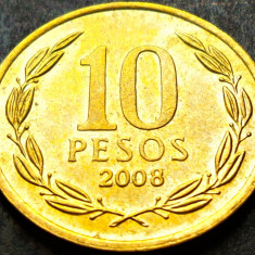 Moneda exotica 10 PESOS - CHILE, anul 2008 * cod 829 = A.UNC