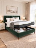 Pat Belmonde 180x200 Lada de Depozitare Tapitat Catifea Verde (cod ML2304-14)