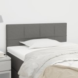 Cumpara ieftin Tăblie de pat, gri &icirc;nchis, 90x5x78/88 cm, textil