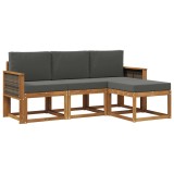 vidaXL Set de canapele de exterior cu pernă 4 pcs Natural și Antracit 3385108