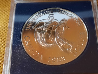 CANADA 1 DOLLAR 1983 Proof argint EDMONTON foto