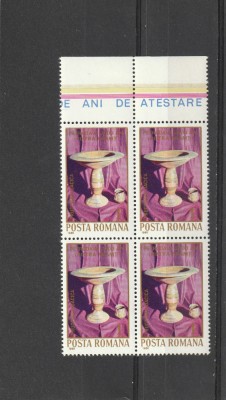Romania,atestare documentara ,bloc de 4 ,nr lista1009. foto