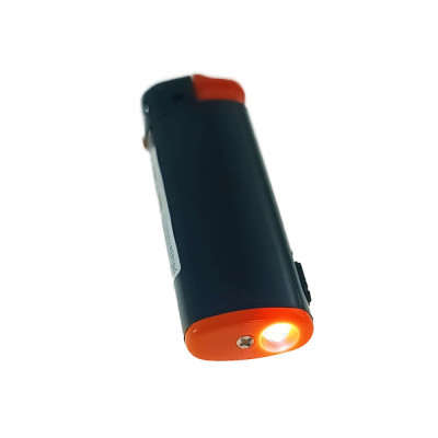 Bricheta cu LED, de buzunar, BRFL00051 Orange, 81 x 25 x 10 mm, flacara reglabila, neagra cu portocaliu foto