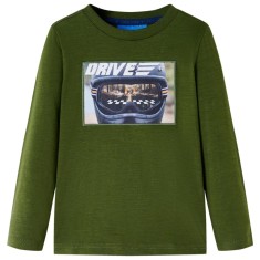 Tricou pentru copii cu m&acirc;neci lungi, kaki &icirc;nchis, 104