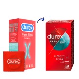 Prezervative Feel Thin Slim Fit, 10 bucati, Durex