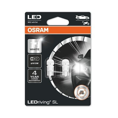 Set 2 becuri Osram LEDriving SL 6000k alb rece canbus W5W T10 12V 2825DWP-02B foto