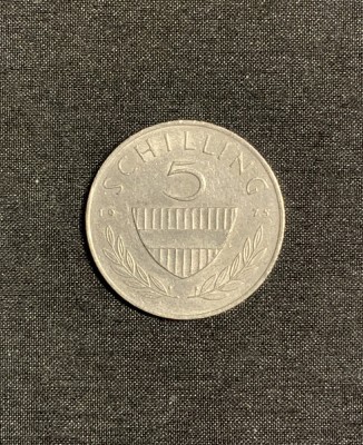 Moneda 5 schilling 1975 Austria foto