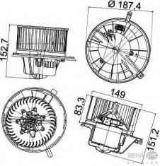 Motor ventilator habitaclu Audi A3 (8p1) 1.2 TSI 1.4 TFSI 1.6 E-Power FSI TDI 1.8 quattro 1.9 2.0 16V 3.2 V6 S3 HELLA - 8EW 351 043-211 foto