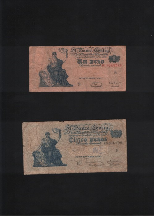 Rar! Set Argentina 1 + 5 pesos