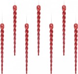 Set de 30 decoratiuni pentru Craciun AMS, rosu, plastic, 13 cm