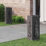 vidaXL Lumină LED Solară pentru Alei 2 pcs Negru Oțel laminat la rece 879793