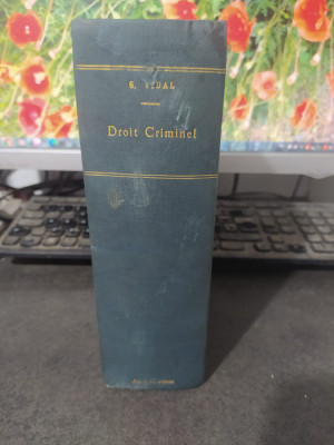 Georges Vidal Cours de droit criminel et de science penitentiaire Paris 1921 140 foto