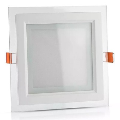 Panou led patrat incorporabil 18w 6400k alb rece, sticla foto