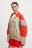 adidas by Stella McCartney geaca femei, culoarea bej, de tranzitie, oversize, JI5133