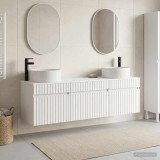 Cumpara ieftin Set dulap baie 3 buc. Alb 157 x 44,5 x 80 cm Lemn prelucrat