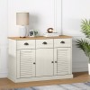 VidaXL Servantă cu sertare VIGO, alb, 113x40x75 cm, lemn masiv de pin 353191