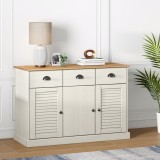 vidaXL Servantă cu sertare VIGO, alb, 113x40x75 cm, lemn masiv de pin
