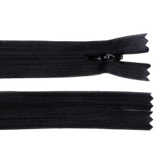 Fermoar ascuns nedetasabil Crisalida, lungime 60 cm, Negru