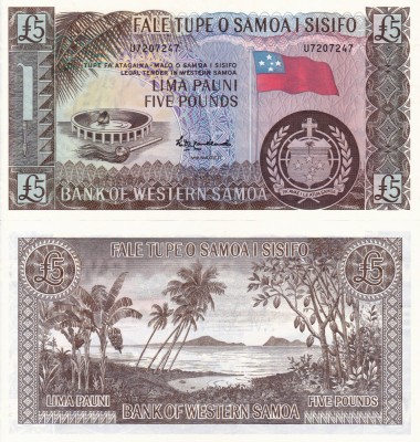SAMOA DE VEST 5 pounds 1963 (2020) UNC!!! foto