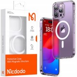 Mcdodo Caz Magnetic Caz Clar Armat Pentru Magsafe Iphone 15 Pro Transparent