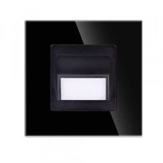 Spot LED Scara din sticla negru 1W 86x86x32mm 4000K lumina neutra SPN1426B foto