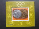 1972 - J.O. vara Munchen - Medalii Olimpice - colita dantelata - LP806, Nestampilat