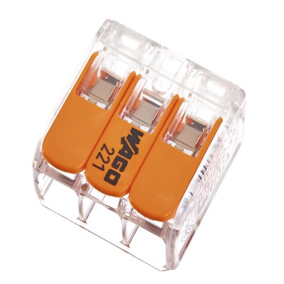 Conector Wago 221-413, 3 fire, 0.02-4 mmp, set 12 bucati foto