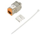 Modul RJ45 Keystone portocalie/gri, Cat 6a, IEEE 802.3at