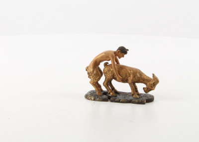 Satir cu un berbec - statueta erotica din bronz WB-20 foto