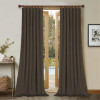 Draperie din catifea cu rejansa din bumbac tip fagure, Madison, 200x270 cm, densitate 700 g/ml, Wood brown, 1 buc