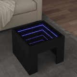Cumpara ieftin Măsuță de cafea cu LED infinity, negru, 40x40x30 cm